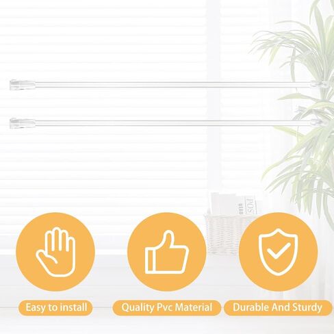 2 Pcs Blind Wand, Vertical Replacement Parts, Clear Blind Rod with Hook and Grip, Clear Acrylic Blin-d Tilt Replacement Blinds Opener Long Window Blinds Stick Tilt Rod(Size:17inch) in Kuwait