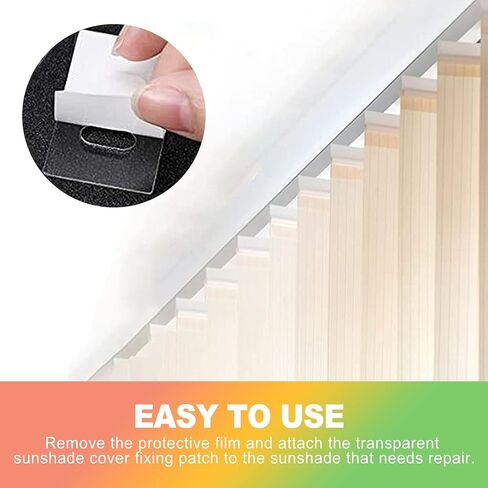 ZukoCert 60-Pack Vertical Blind Repair Kit – Clear Self-Adhesive Clips for Broken Blind Slats (Durable Reinforced Plastic, Easy to Apply, Ideal for Home & Office Vertical Blinds) in Kuwait
