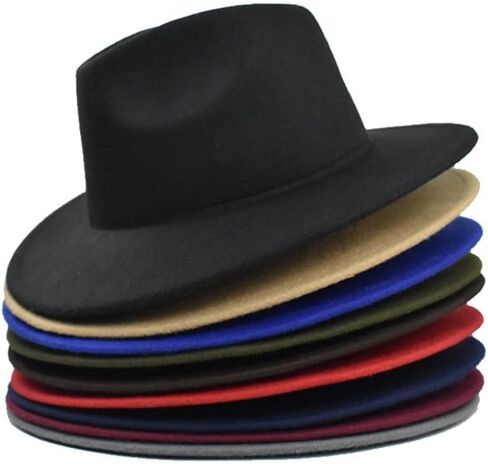 شعر الجاز فيدورا قبعة رعاة البقر الرجعية قبعة الحفلات قبعة الحفلات للجنسين قبعة عادية متعددة الاستخدامات (أ.) in Kuwait