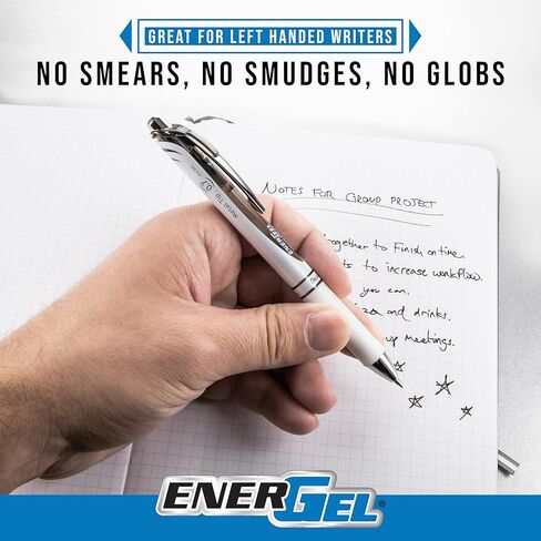 قلم جل سائل Pentel EnerGel RTX Pearl، حزمة تعبيرات الدماغ اليمنى، (0.5 مم) طرف إبرة، خط رفيع، متنوع. حبر، 5 قطع in Kuwait