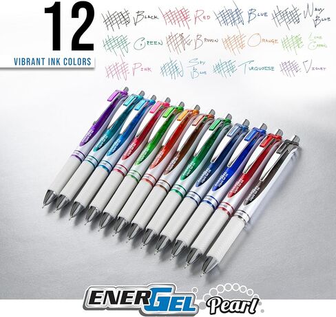 قلم جل سائل Pentel EnerGel RTX Pearl، حزمة تعبيرات الدماغ اليمنى، (0.5 مم) طرف إبرة، خط رفيع، متنوع. حبر، 5 قطع in Kuwait