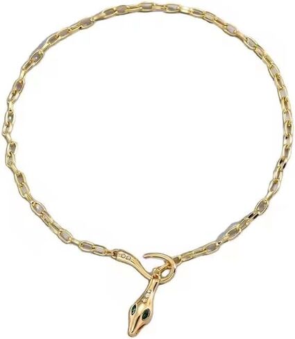 gold snake choker necklace for women - elegant snake design jewelry with adjustable chain in Saudi Arabia