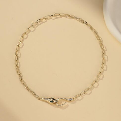 gold snake choker necklace for women - elegant snake design jewelry with adjustable chain in Saudi Arabia