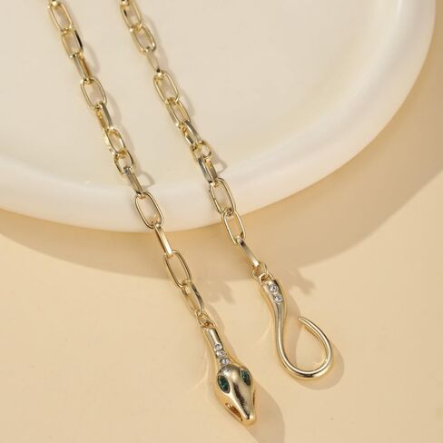 gold snake choker necklace for women - elegant snake design jewelry with adjustable chain in Saudi Arabia