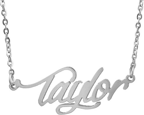 Personalized Name Necklace + Name Bracelet Sets for Women Nameplate Pendant Gift -Taylor Silver Set in Saudi Arabia