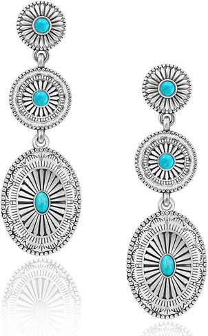 Boho Western Earrings for Women Vintage Concho Statement Gold Silver Turquoise Earrings Western Jewelry Gifts for Womens Country Concert Outfits in Kuwait