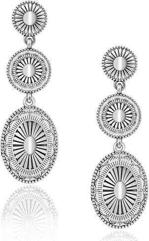 Boho Western Earrings for Women Vintage Concho Statement Gold Silver Turquoise Earrings Western Jewelry Gifts for Womens Country Concert Outfits in Saudi Arabia