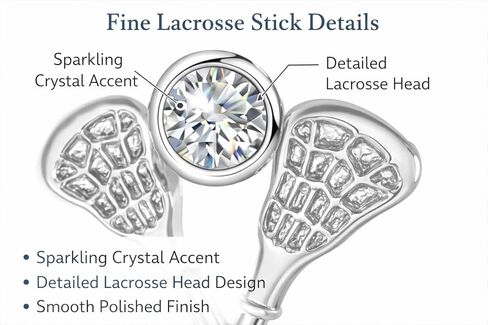 Lacrosse Gifts for Women – Silver Plated Stainless Steel Lacrosse Stick Earrings, Sports Jewelry for Athletes, Coaches, and Fans in Kuwait