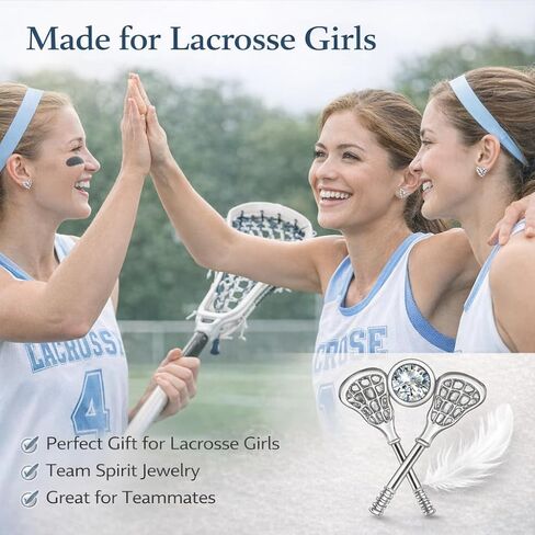 Lacrosse Gifts for Women – Silver Plated Stainless Steel Lacrosse Stick Earrings, Sports Jewelry for Athletes, Coaches, and Fans in Kuwait
