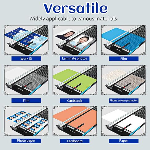 أداة تشذيب الورق الدوارة اليدوية الدقيقة مقاس 24 بوصة، أداة تشذيب الورق الدوارة لورق الصور والأفلام ومربى الورق الفني وورق المكتب ولوحة ناعمة بلاستيكية رفيعة وطاولة التقطيع وPVC وأداة تشذيب احترافية in Kuwait