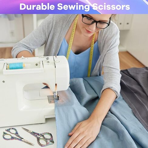 AQUEENLY مقص التطريز 2 حزمة مقص الخياطة الصغيرة لقطع النسيج الفولاذ المقاوم للصدأ التفاصيل المقصات للحرف اليدوية DIY أداة التطريز عبر غرزة قطع الأعمال الفنية الإبرة، 4.5 بوصة in Kuwait