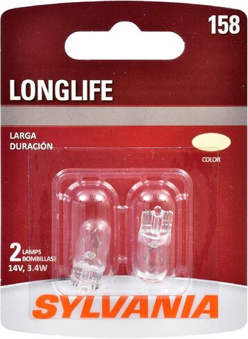 SYLVANIA - 158 Long Life Miniature - Bulb, Ideal for Interior Lighting - Trunk, Cargo and License Plate (Contains 2 Bulbs) in Saudi Arabia