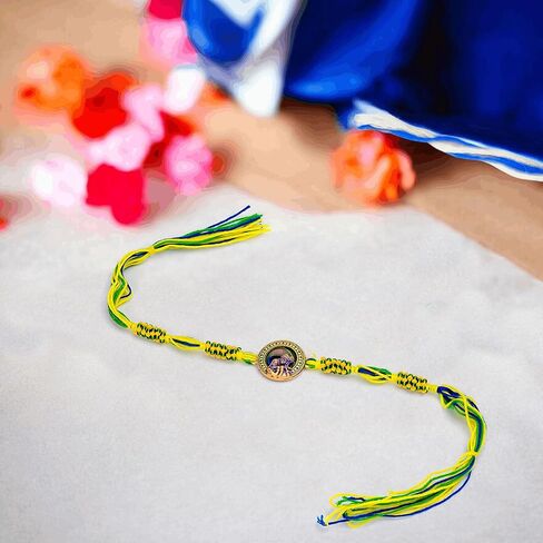 Morpankh الروحي مع سحر Radha Krishna المطرز من أجل Raksha Bandhan & Bhaidooj، راخي تقليدي للمهرجانات الهندية، هدية للأخوة in Kuwait