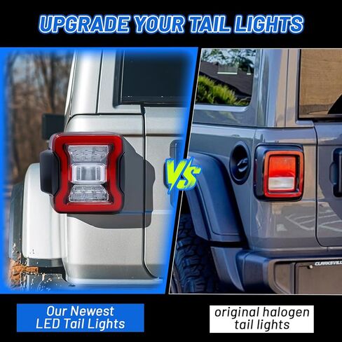 JFN LED Tail Lights Fit for 2008-2017 Jeep Wrangler JK,LED Rear Light Set Brake Lamp Tail Lamp Assembly (Clear) in Kuwait