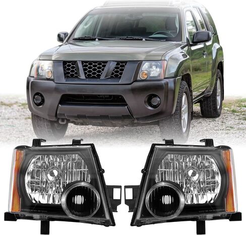 USR 05-15 N50 SUV Tail Light – Rear Tail Lamps (Left + Right) Pair - Compatible with 2005-2015 Nissan Xterra Sport Utility Vehicle All Models X SE S & Off Road (LIGHT SMOKE LENS BLACK CHROME HOUSING) in Saudi Arabia