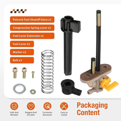 Petcock Fuel Shutoff Valve + Lever Extension W/Spring Kit For Polaris Magnum Big Boss Scrambler 425 500 1995-2001 7052190 7051014 in Saudi Arabia