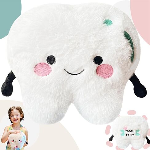 Uoozii Non-Shedding 8" | 1lb Tooth Fairy Pillow, Microwavable & Weighted Plush Holder, Warm Gifts for Girls & Boys in Kuwait