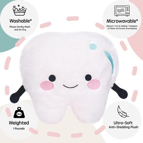 Uoozii Non-Shedding 8" | 1lb Tooth Fairy Pillow, Microwavable & Weighted Plush Holder, Warm Gifts for Girls & Boys in Kuwait