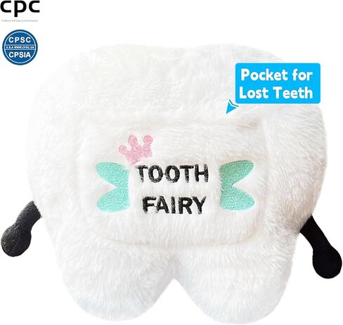 Uoozii Non-Shedding 8" | 1lb Tooth Fairy Pillow, Microwavable & Weighted Plush Holder, Warm Gifts for Girls & Boys in Kuwait