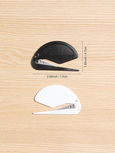 2 Pack Letter Opener, Half Round Envelope Opener Set with Sharp Edge, Ergonomic Handle for Precise Mail Opening, Stylish Desk Accessory, (White/Black) in Saudi Arabia