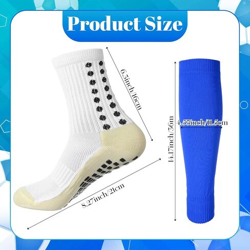 4 مجموعات من جوارب كرة القدم مع أكمام واقية للساق، وأكمام جورب كرة قدم مضادة للانزلاق، مجموعة جوارب رياضية للكبار لتدريب كرة القدم وكرة السلة in Kuwait
