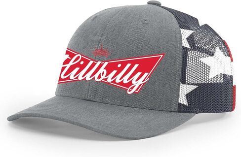 Trenz Shirt Compant Hillbilly Beer Logo محاكاة ساخرة للرجال شبكة مطرزة من الخلف قبعة سائق الشاحنة in Saudi Arabia
