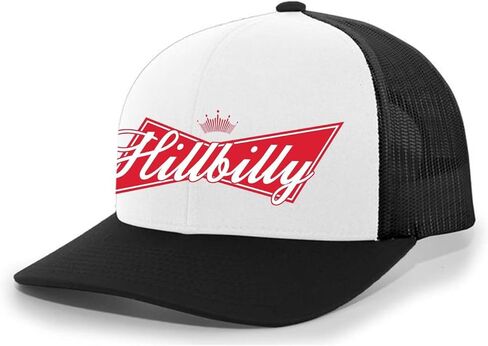 Trenz Shirt Compant Hillbilly Beer Logo محاكاة ساخرة للرجال شبكة مطرزة من الخلف قبعة سائق الشاحنة in Kuwait