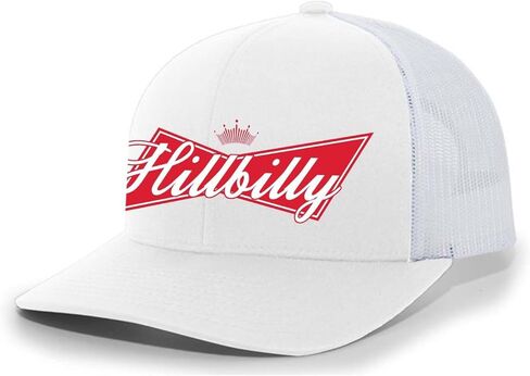 Trenz Shirt Compant Hillbilly Beer Logo محاكاة ساخرة للرجال شبكة مطرزة من الخلف قبعة سائق الشاحنة in Kuwait