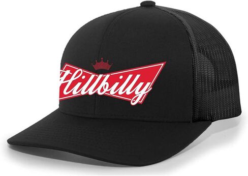 Trenz Shirt Compant Hillbilly Beer Logo محاكاة ساخرة للرجال شبكة مطرزة من الخلف قبعة سائق الشاحنة in Kuwait