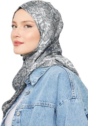 وشاح للنساء - شال طويل وناعم، حجاب، وشاح للرأس، شال جاكار بوهيمي لامع من جيجي - 29.5 بوصة × 72.8 بوصة in Saudi Arabia