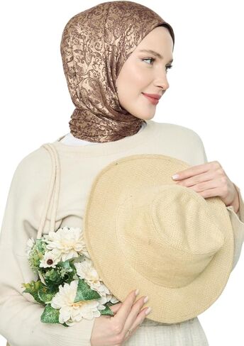 وشاح للنساء - شال طويل وناعم، حجاب، وشاح للرأس، شال جاكار بوهيمي لامع من جيجي - 29.5 بوصة × 72.8 بوصة in Kuwait
