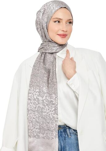 وشاح للنساء - شال طويل وناعم، حجاب، وشاح للرأس، شال جاكار بوهيمي لامع من جيجي - 29.5 بوصة × 72.8 بوصة in Kuwait