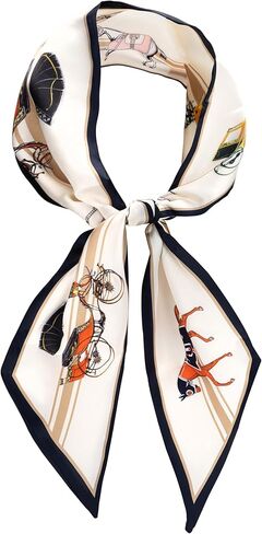 NextArt Equestrian Satin Scarf for Women, Silk-Feel Scarf for Hair, Neck or Handbag, Lightweight Elegant Accessory, Mother’s Day or Derby Season Gift in Saudi Arabia