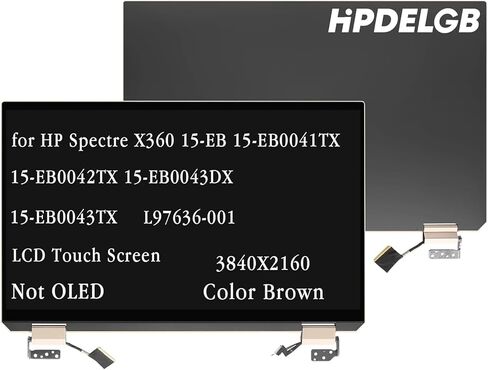 HPDELGB Replacement for HP Spectre X360 15-EB 15-EB0041TX 15-EB0042TX 15-EB0043DX 15-EB0043TX 15-EB1043DX L97636-001 LCD Touch Screen Display Digitizer Assembly 3840X2160 UHD Brown Not OLED in Kuwait
