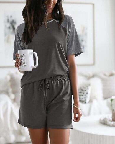 Womens Pajamas 2 Piece Sets Cozy Pajamas Lounge Outfits Petite Warm Sleepwear Tracksuit in Saudi Arabia