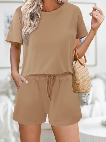 Womens Pajamas 2 Piece Sets Cozy Pajamas Lounge Outfits Petite Warm Sleepwear Tracksuit in Saudi Arabia