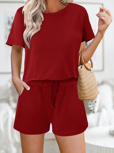 Womens Pajamas 2 Piece Sets Cozy Pajamas Lounge Outfits Petite Warm Sleepwear Tracksuit in Saudi Arabia