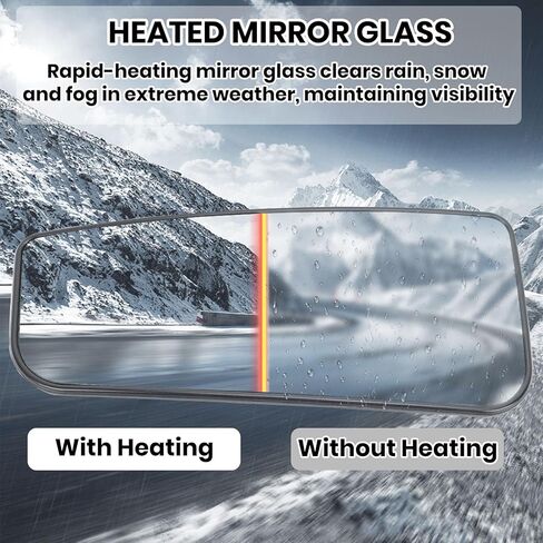 Left Driver Side Mirror Glass Replacement For 2015-2021 Ford F150 2017-2022 Ford F250 F350 F450 F550 Super Duty Truck, Lower Towing Mirror Glass with Power Heated FL3Z17K707V, FL317K707U in Saudi Arabia
