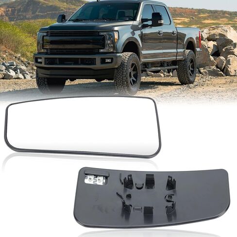 Left Driver Side Mirror Glass Replacement For 2015-2021 Ford F150 2017-2022 Ford F250 F350 F450 F550 Super Duty Truck, Lower Towing Mirror Glass with Power Heated FL3Z17K707V, FL317K707U in Saudi Arabia