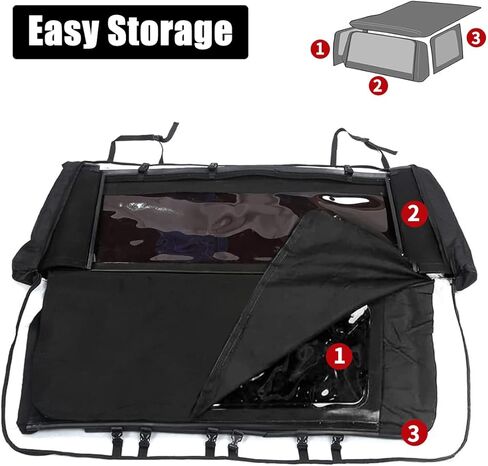 حقيبة تخزين النوافذ العلوية الناعمة متوافقة مع Ford Bronco 4 Door 2025 2024 2023 2022 2021، أكياس حماية متعددة الطبقات تمنع النوافذ الناعمة من الخدش والانحناء in Kuwait