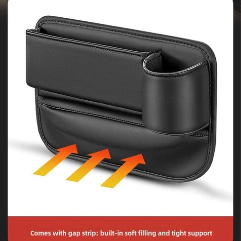 Car Seat Gap Organizer & Cup Holder Expander - Anti-Slip Design, Universal Fit for SUV/Truck, Prevent Phone/Keys Falling (Black) in Kuwait