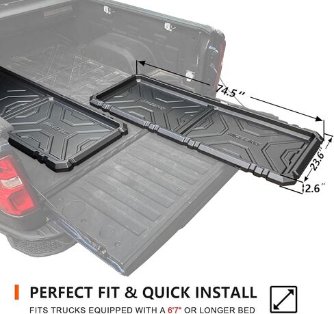 صينية تنظيم سرير الشاحنة المنزلقة للخارج، نظام تخزين البضائع عالي التحمل مع سهولة الوصول إلى الباب الخلفي، يناسب منظم سرير فائق التحمل بالحجم الكامل مقاس 6'7 بوصات، مادة HDPE متينة، بدون حفر in Kuwait