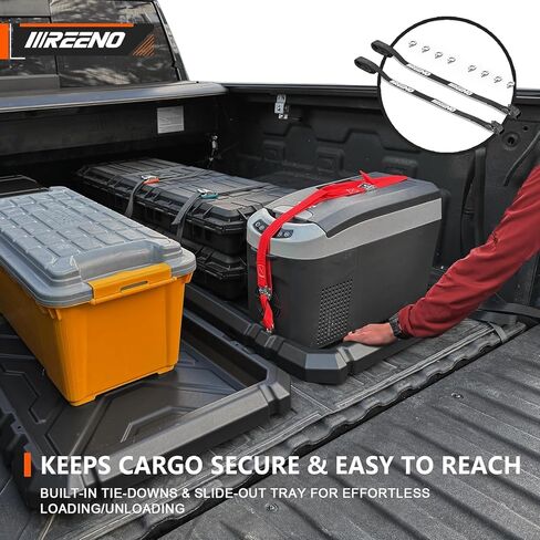 صينية تنظيم سرير الشاحنة المنزلقة للخارج، نظام تخزين البضائع عالي التحمل مع سهولة الوصول إلى الباب الخلفي، يناسب منظم سرير فائق التحمل بالحجم الكامل مقاس 6'7 بوصات، مادة HDPE متينة، بدون حفر in Kuwait
