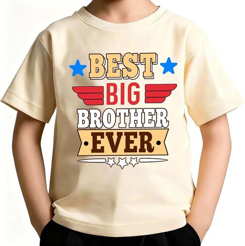 تي شيرت Big Brother للصبي الصغير تمت ترقيته إلى قميص إعلان الحمل للأخ الأكبر، قميص قطني بأكمام قصيرة in Saudi Arabia