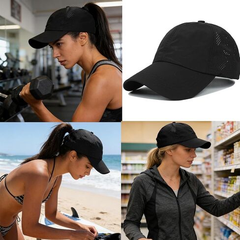 Womens Quick-Drying Criss-Cross Baseball-Cap Lightweight-Golf-Sport-Hat Ponytail-Sun-Hat Summer Medium in Kuwait
