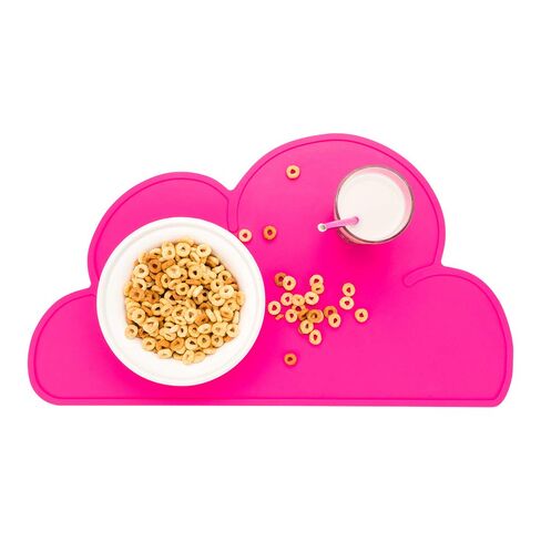 Restaurantware Silicone Cloud Shaped Food Placemat - Pink - Non-Slip - Easy Clean - Tabletop Protection - Great For Infants Toddlers & Kids - 18 3/4" x 10 1/2" - 1ct Box in Saudi Arabia