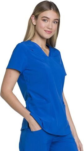 Dickies EDS Essentials Women Scrubs Top V-Neck DK735, S, Royal in Saudi Arabia