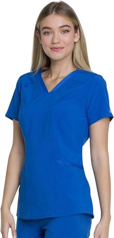 Dickies EDS Essentials Women Scrubs Top V-Neck DK735, S, Royal in Saudi Arabia