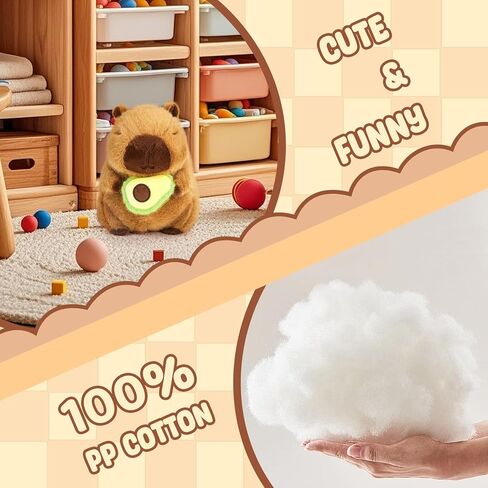 athionsu 9 '' كابيبارا القطيفة مع الأفوكادو لعبة الحيوان المحشوة الناعمة، لطيف kawaii وسادة أفخم هدية للأطفال الأولاد والبنات، والكبار in Kuwait