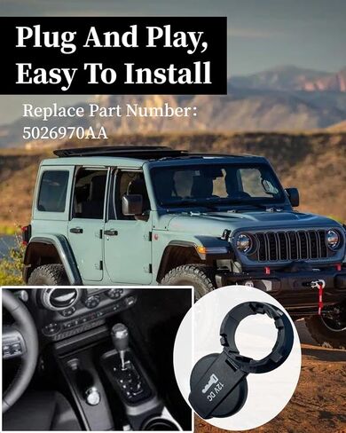 12V Power Outlet Cap Cover Fits for Jeep Wrangler 3.6L V6 2012-2017 JK 2018 for Ram ProMaster 1500 2500 3500 3.6L V6 3.0L I4 2014-2017 Cigarette Lighter Socket Cover 5026970AA in Kuwait